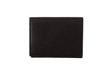 Elegant Black Leather Multi-Kit Trifold Wallet